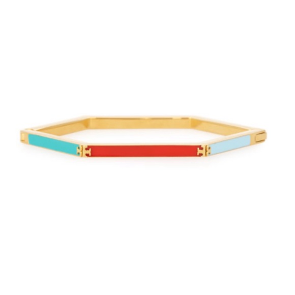 Tory Burch Jewelry - Tory Burch Colorblock Enamel Hexagon Bracelet